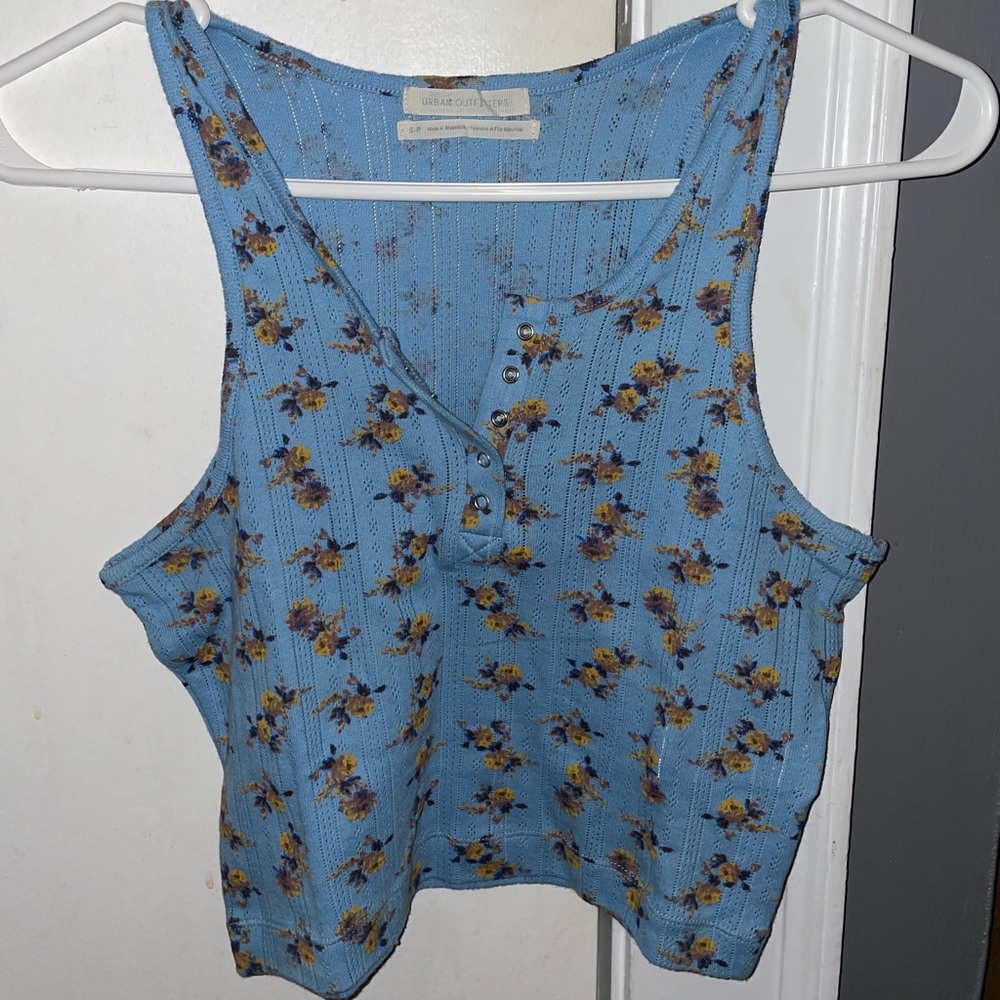Urban Outfitters Floral Cropped Tank Top